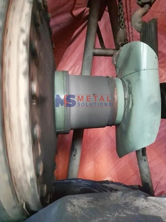 Phun phủ cổ trục phục hồi Lô Ép Lỗ Mù ngành Giấy 6 Bề mặt cổ trục sau phun phủ.