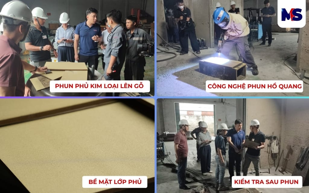 Phun phủ kim loại lên gỗ – Giải pháp kim loại hoá bề mặt gỗ tiên tiến 3 Quy trình phun phủ kim loại lên gỗ