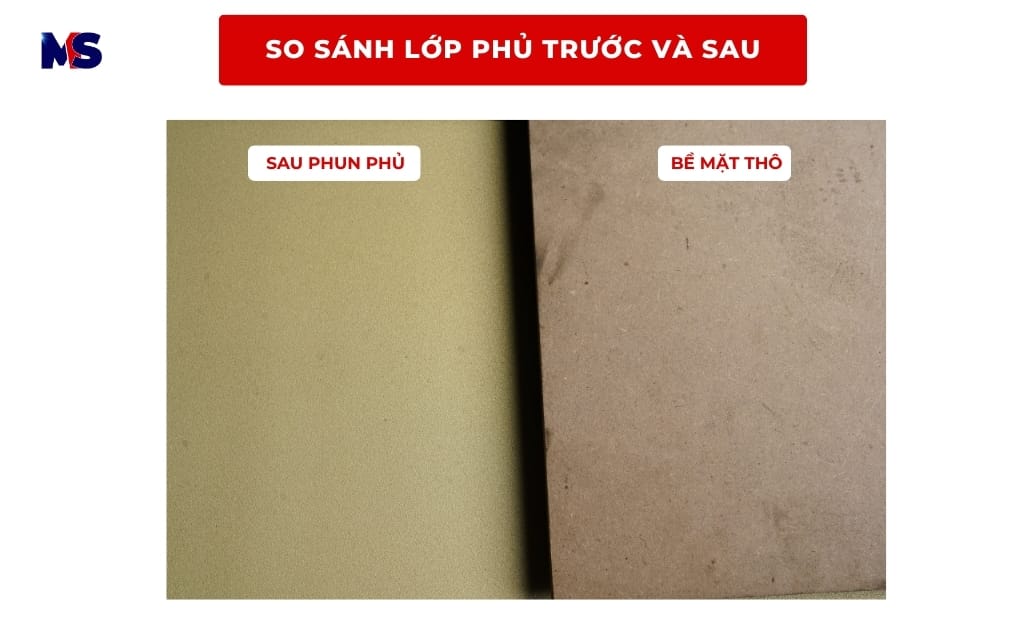 Phun phủ kim loại lên gỗ – Giải pháp kim loại hoá bề mặt gỗ tiên tiến 6 so sánh lớp phủ trước và sau