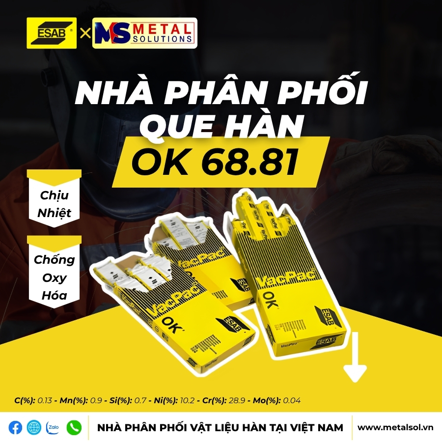 Que hàn ESAB OK 68.81 — Điện cực hợp kim cao